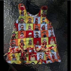 Sock monkey dress baby for size 6-12m Sweetie pies